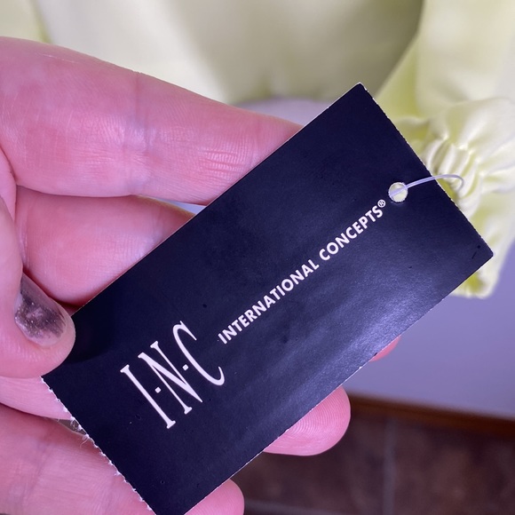 Inc International Concepts Yellow Neon Split Sleeve Blouse - Picture 5 of 11